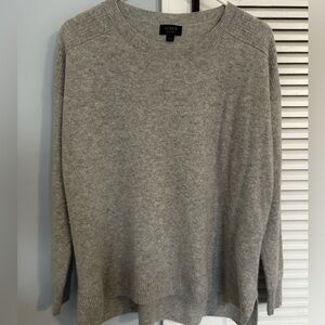 J. Crew Women's Heather Gray Crew Neck Cashmere Sweater